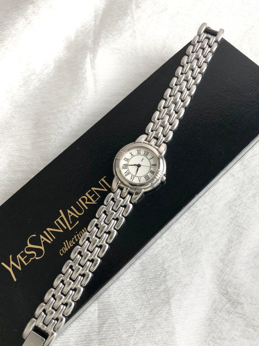 Yves Saint Laurent Quartz Watch Silver 5431-F45979 Vintage 7g55m6
