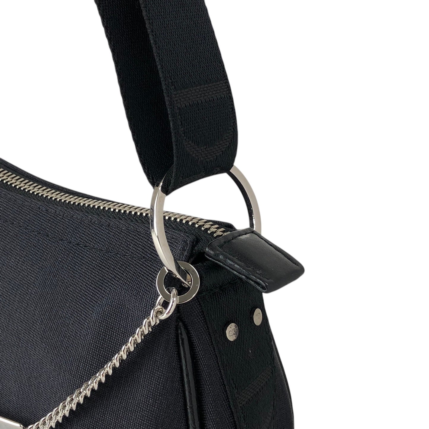 Christian Dior Logo Stone Shoulder bag Black Vintage 3ta7w7