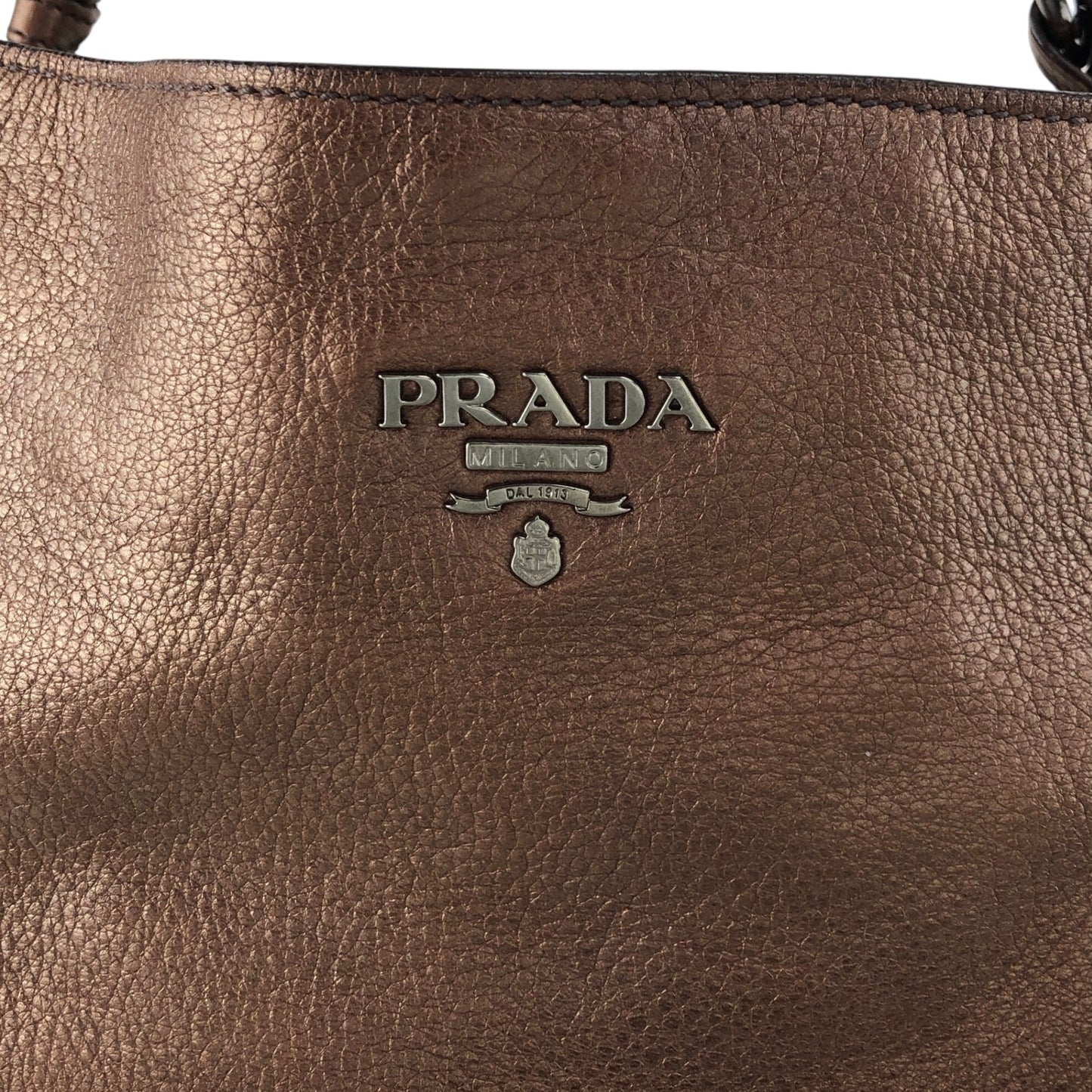 PRADA Logo Shoulder bag Hobobag Brown Vintage ufndas