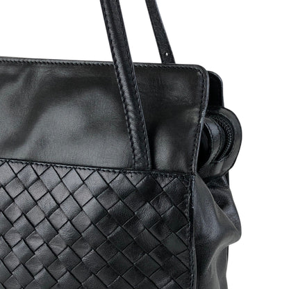 Bottega Veneta Intrecciato Handbag Shoulder bag Black Vintage egp857