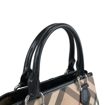 BURBERRY Check Handbag Beige Vintage y44p83