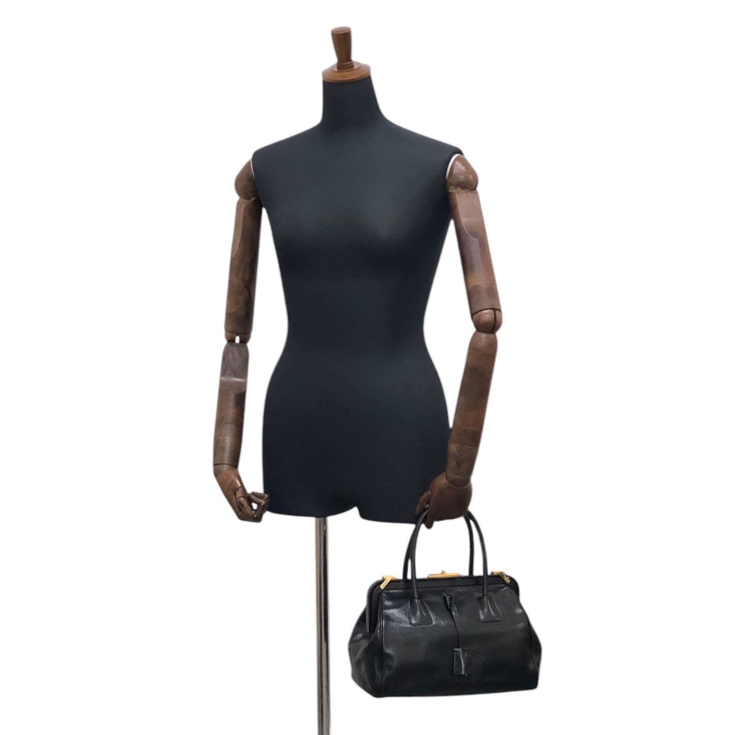 PRADA Handbag Boston bag Black Vintage ruijbf