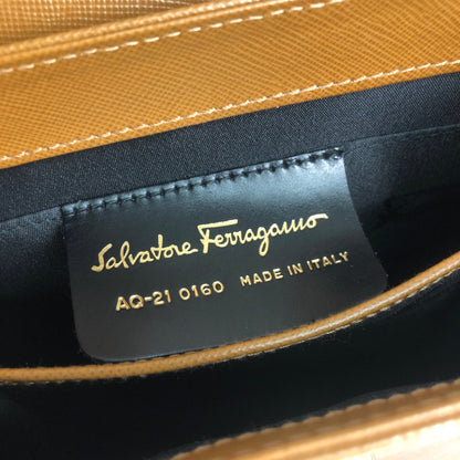 Salvatore Ferragamo Gancini 雙向手提包 單肩包 駝色 復古 mwhcsz