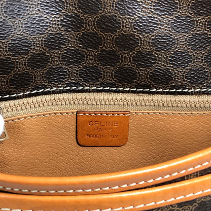 CELINE Macadam Blason Front Buckle Shoulder bag Brown Vintage need42