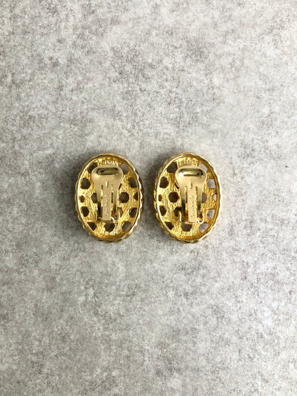 Christian Dior Earrings Gold Vintage ayjn3f