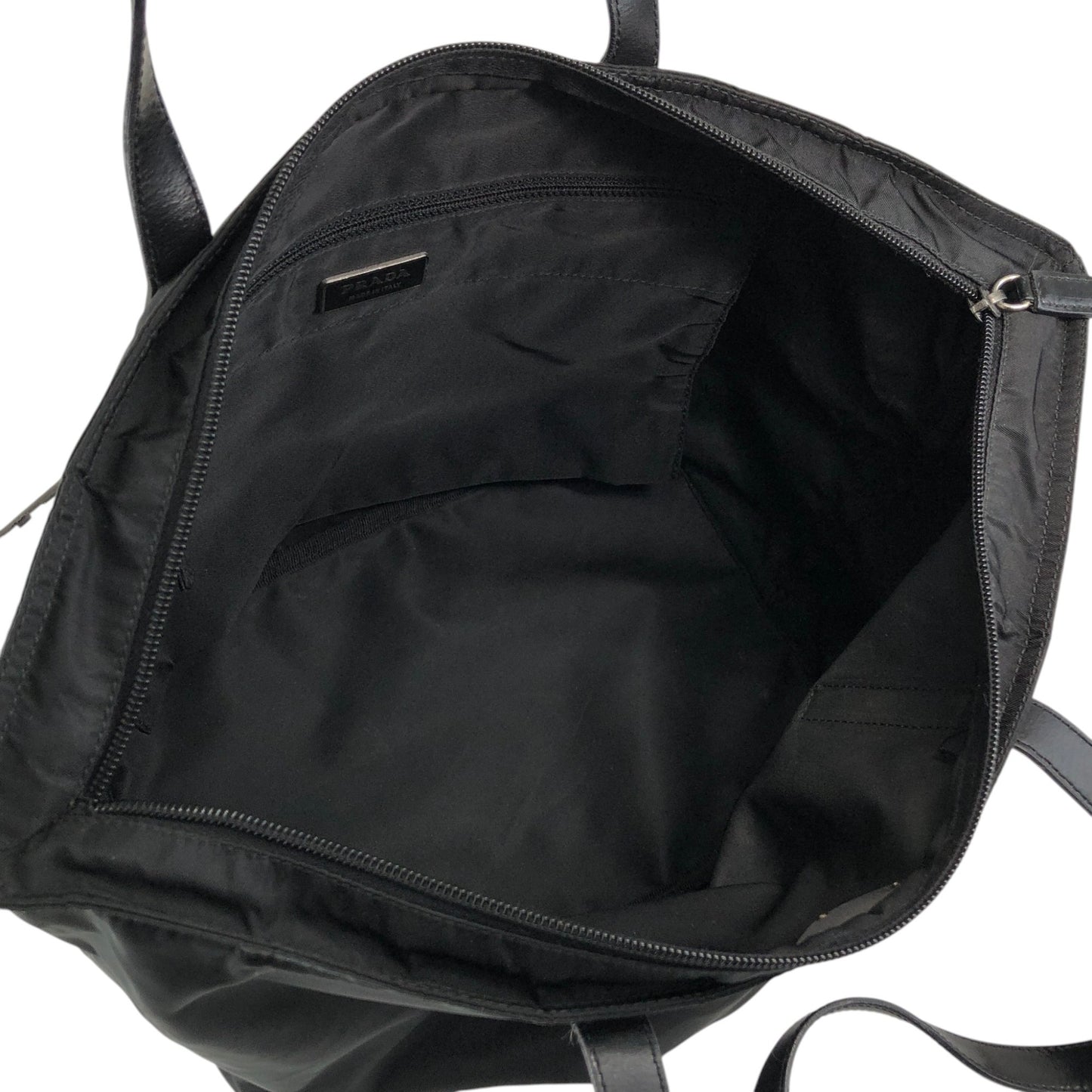 PRADA Tessuto Triangle Logo Totebag Black Vintage 28m35x