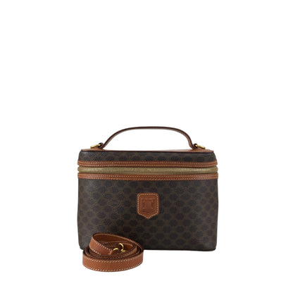 CELINE Macadam Blason Two-way Shoulder bag Vanity bag Brown Vintage hts83y
