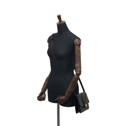CELINE Gancini Shoulder bag Black Vintage 2tmayw
