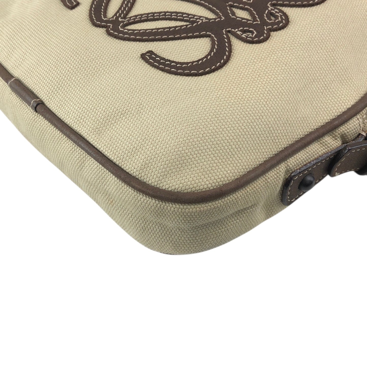 LOEWE Anagram Shoulder bag Beige Vintage skbtbz