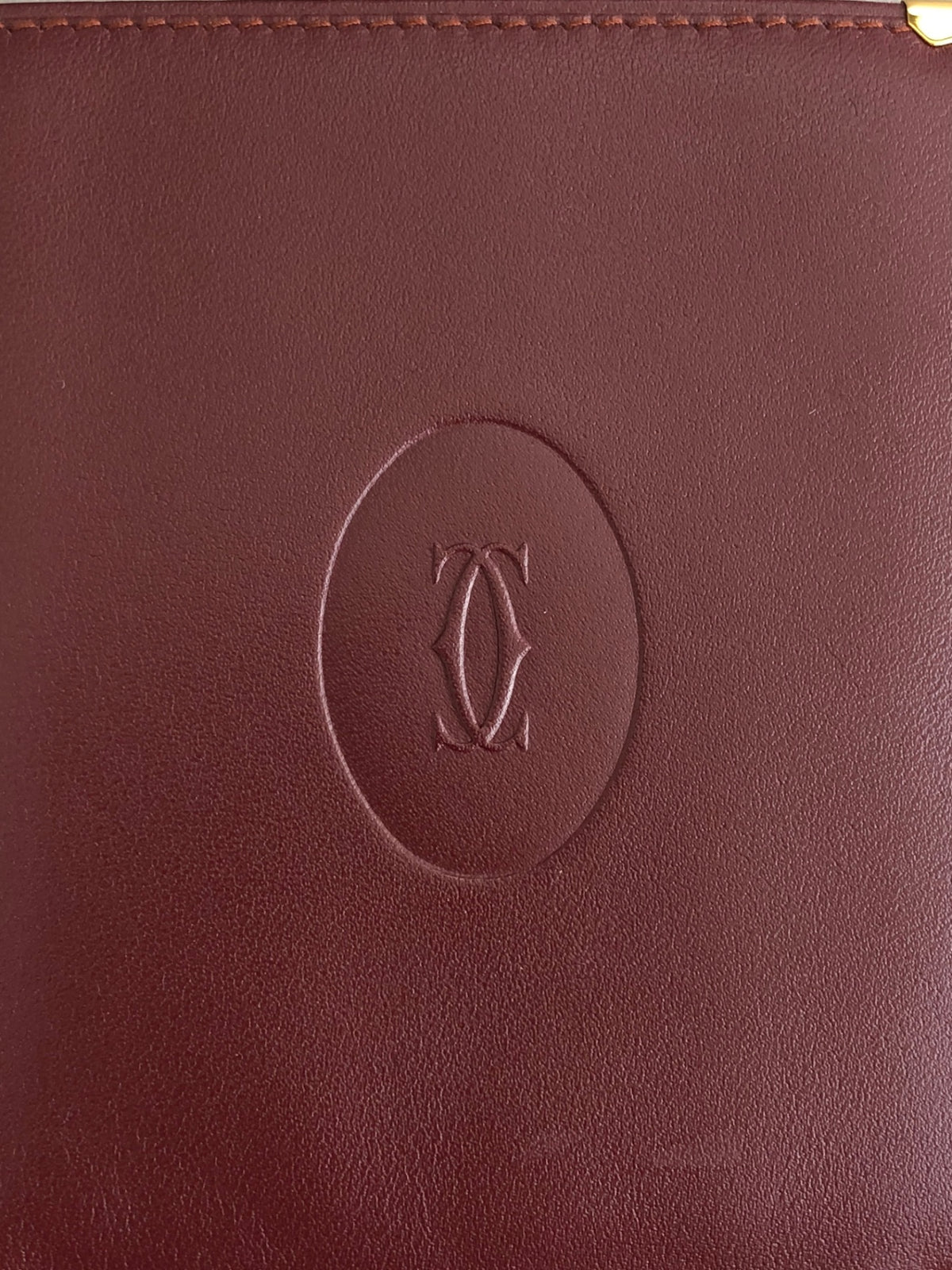 Cartier Logo Folded Wallet Bordeaux Vintage fs2inb