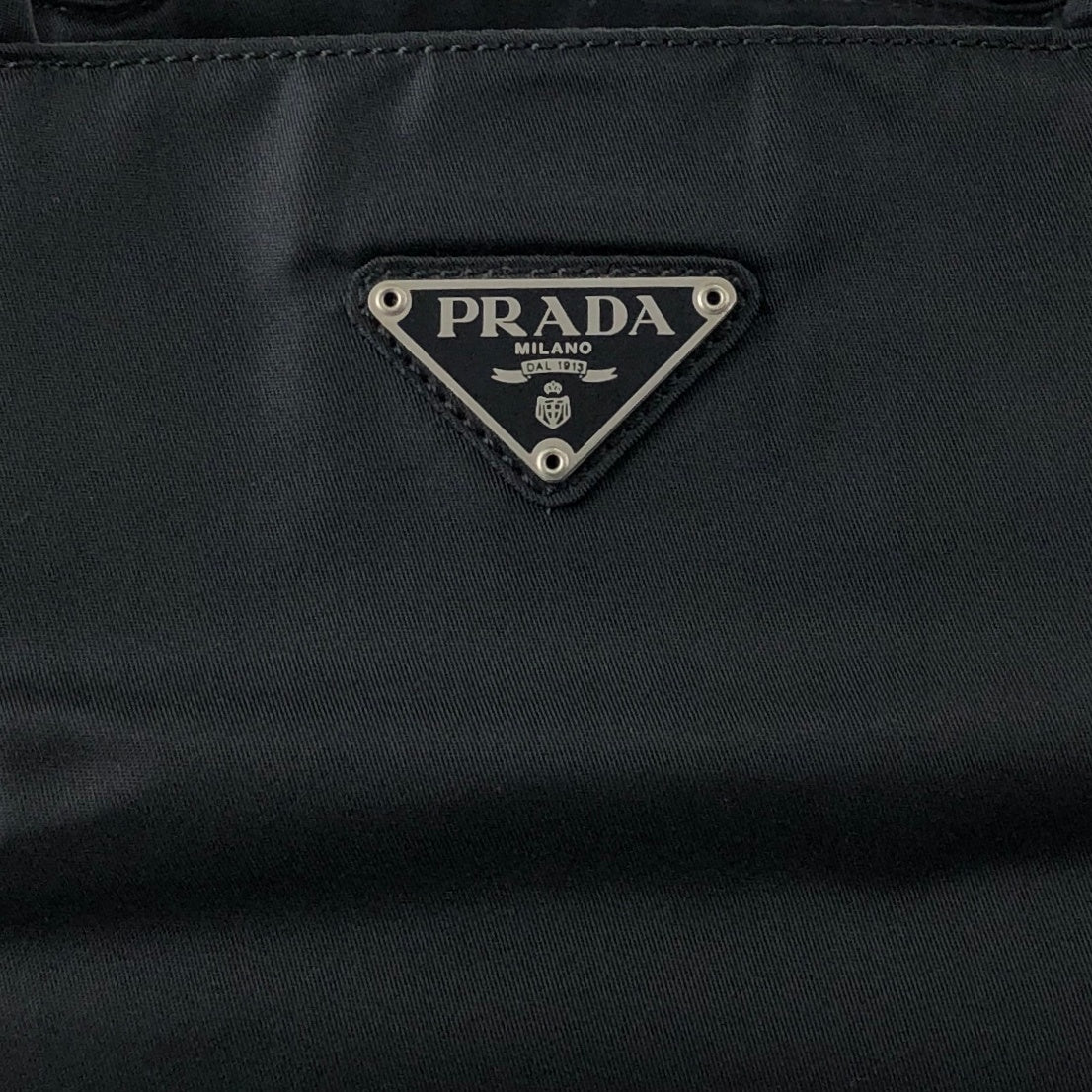 PRADA Tessuto Triangle Logo Handbag Totebag Black Vintage 4fphjj