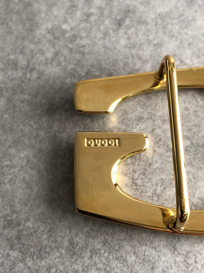GUCCI G Motif Belt Black Vintage s72urx