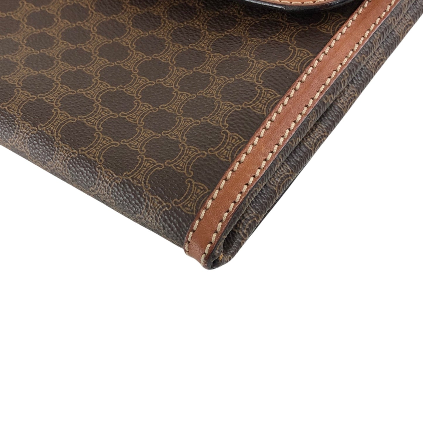 CELINE Macadam Blason Shoulder bag Brown Vintage emwcwc