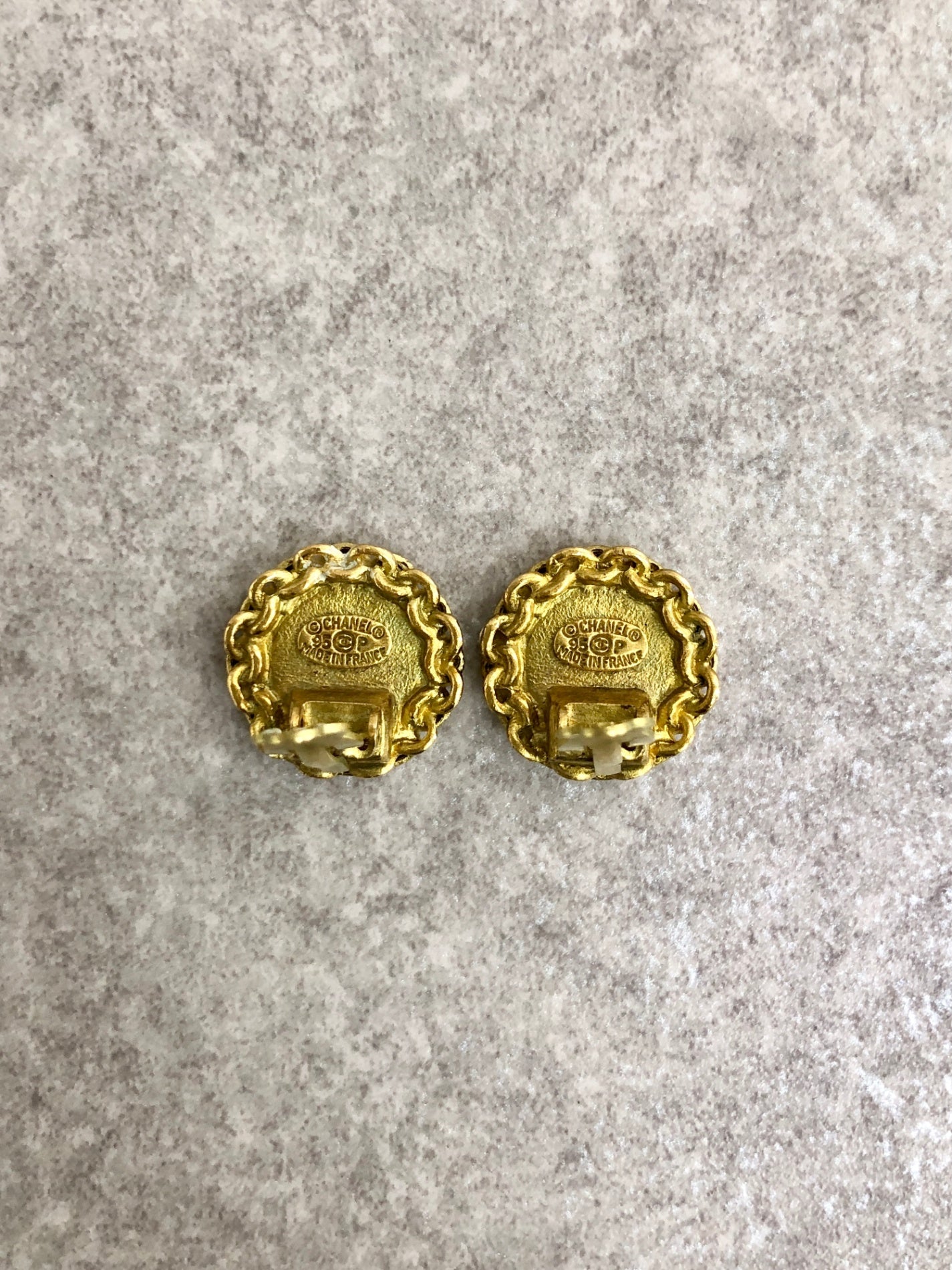 CHANEL Coco Mark Earrings Gold Vintage vbp2ux