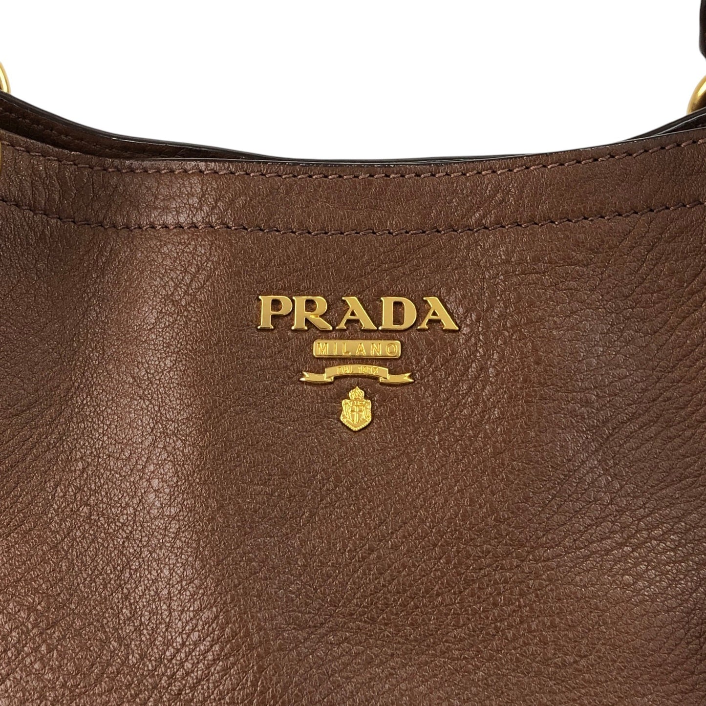 PRADA Logo Two-way Handbag Shoulder bag Brown Vintage avpisn