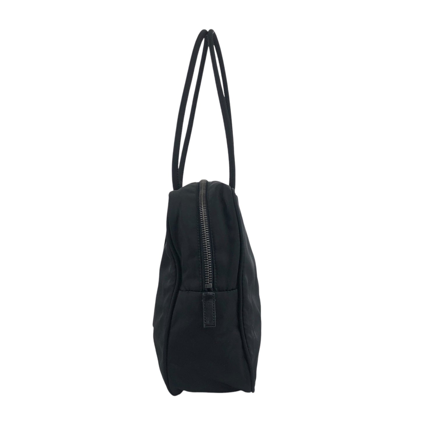 PRADA Tessuto Triangle Logo Padlock Boston bag Handbag Black Vintage 5ybv5s