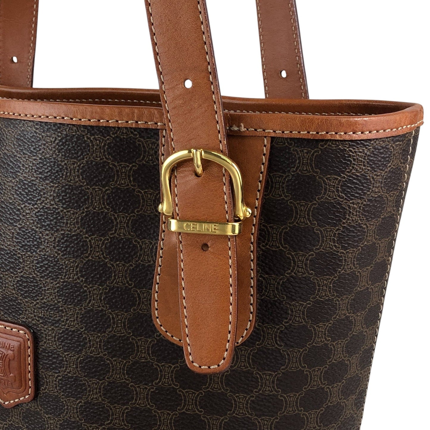 CELINE Macadam Blason Totebag Brown Vintage 53y3ej