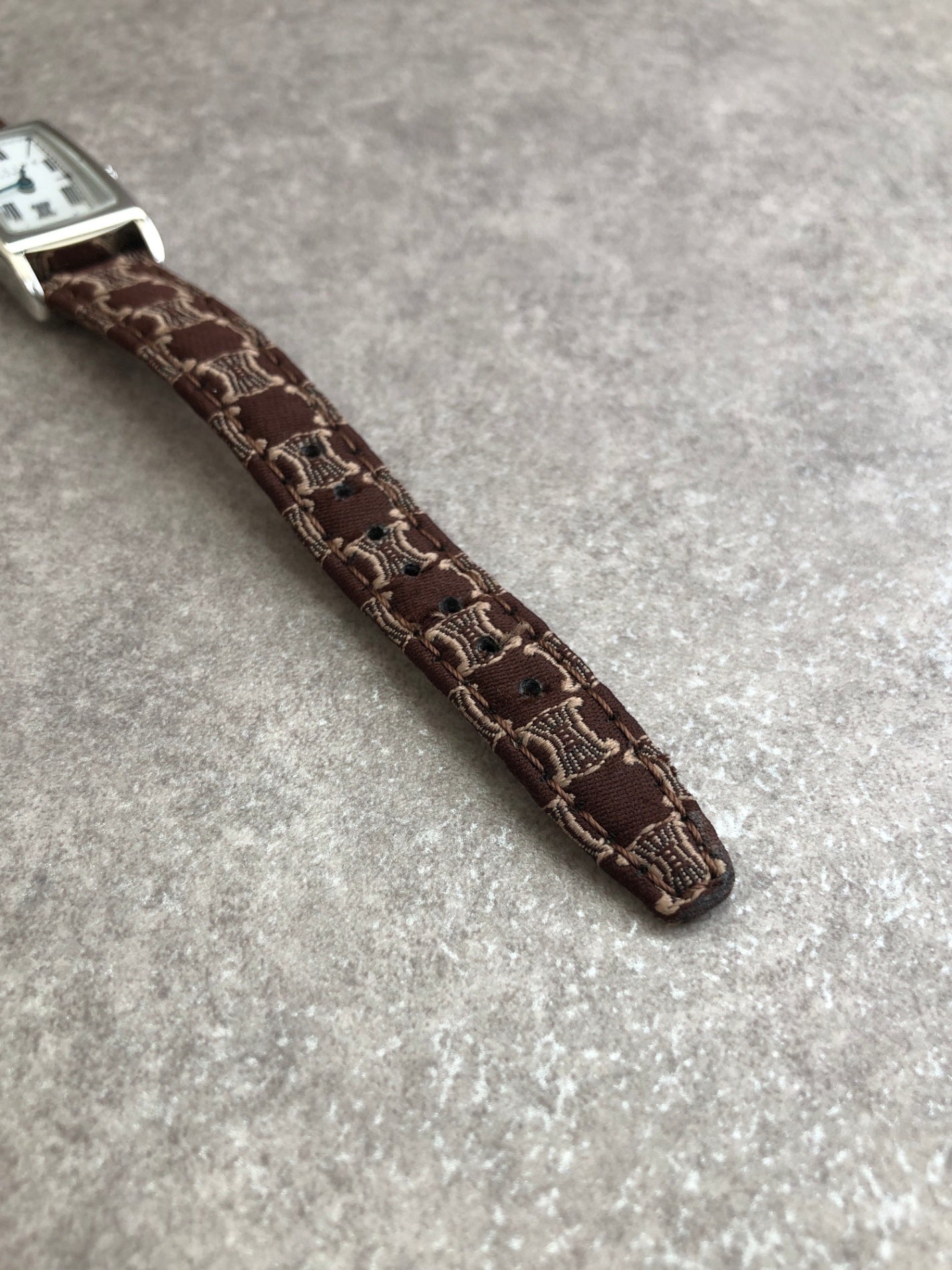 CELINE Macadam Blason Watch Brown Vintage mhphxp