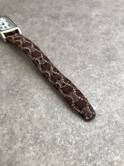 CELINE Macadam Blason Watch Brown Vintage mhphxp