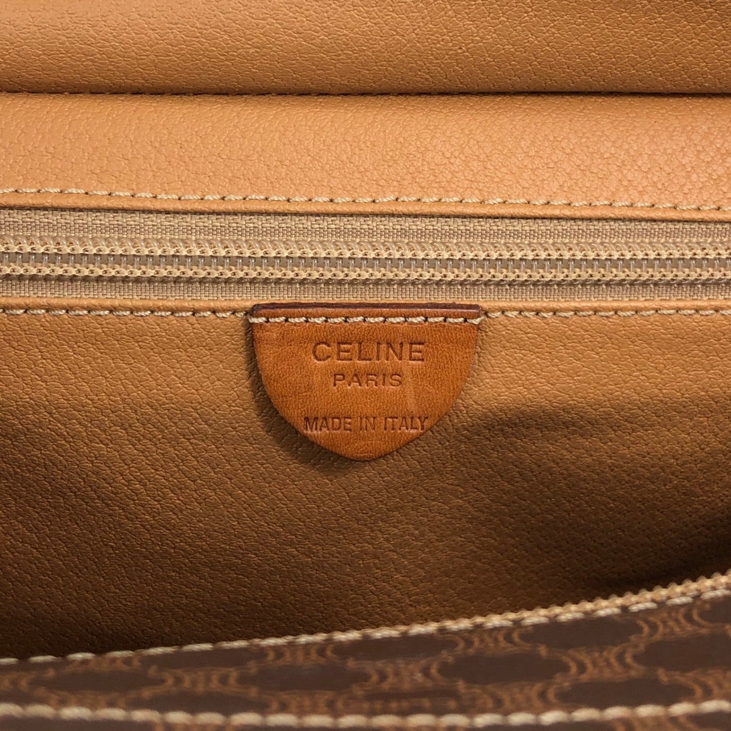 CELINE Macadam Blason Front Buckle Handbag Brown Vintage kaare7
