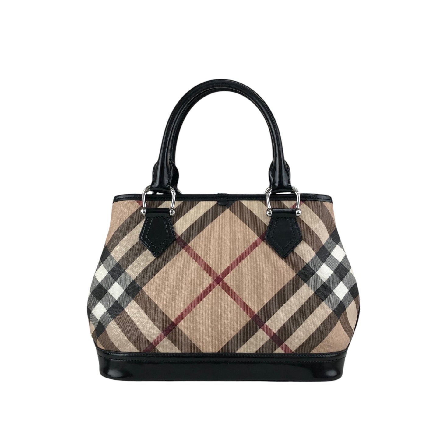 BURBERRY Check Handbag Beige Vintage y44p83
