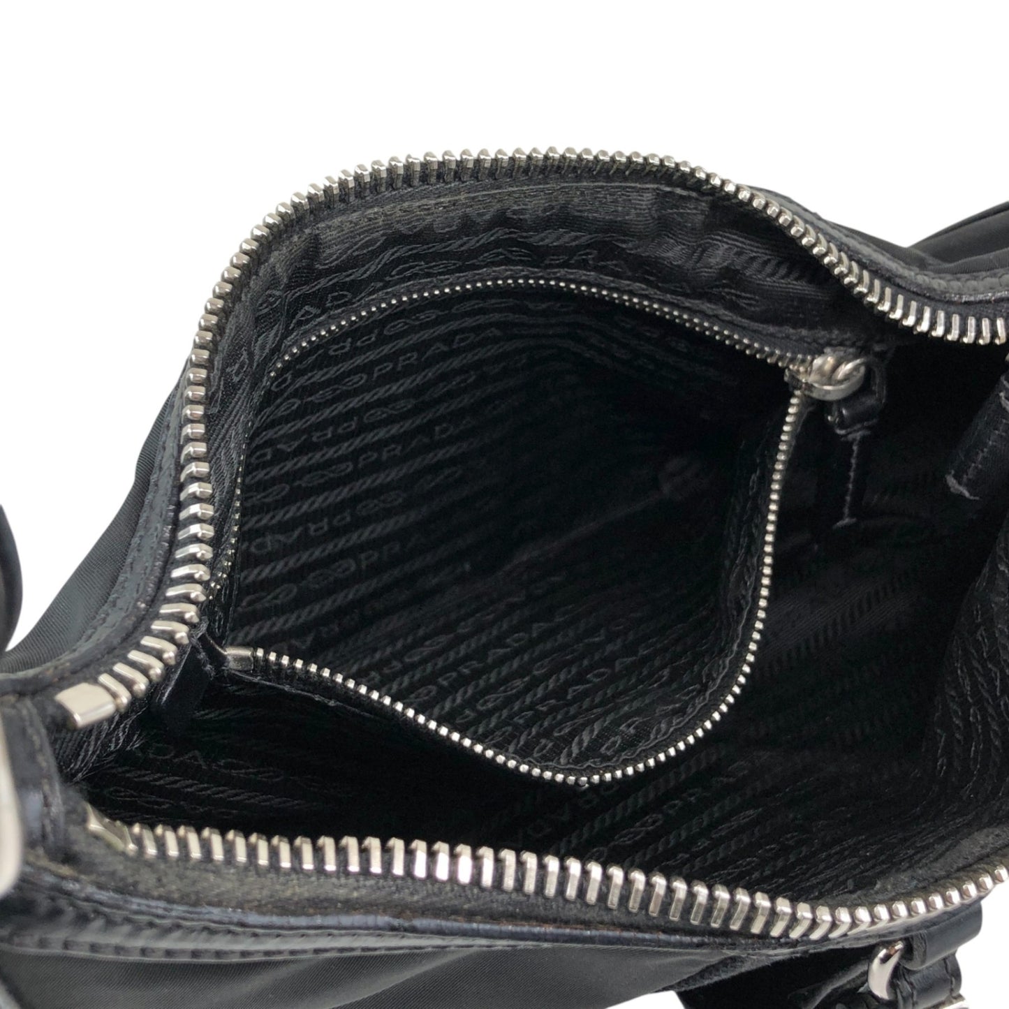 PRADA Tessuto Triangle Logo Shoulder bag Black Vintage prm6ap