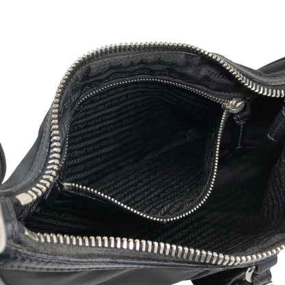 PRADA Tessuto Triangle Logo Shoulder bag Black Vintage prm6ap