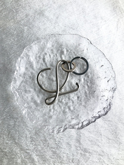 LOEWE Logo Motif key Ring Silver Vintage u37rhv