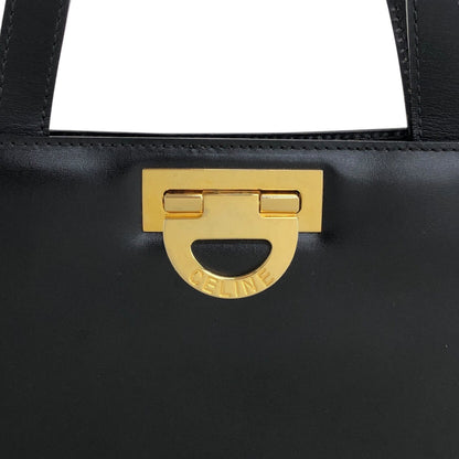 CELINE Horse Bit Two-way Handbag Shoulder bag Black Vintage my57ac