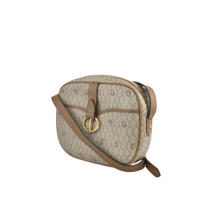 Christian Dior Honeycomb Pattern CD Logo Shoulder bag Beige Vintage 4axxsb