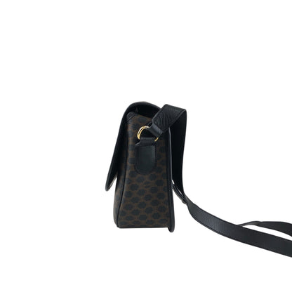 CELINE Macadam Starball Flap Shoulder bag Black Vintage a8awaa