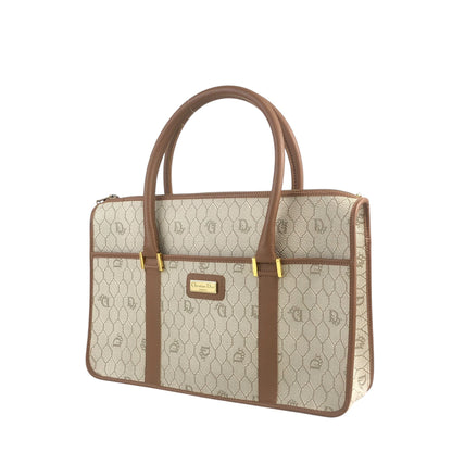 Christian Dior Honeycomb Pattern Handbag Beige Vintage r4yh5k