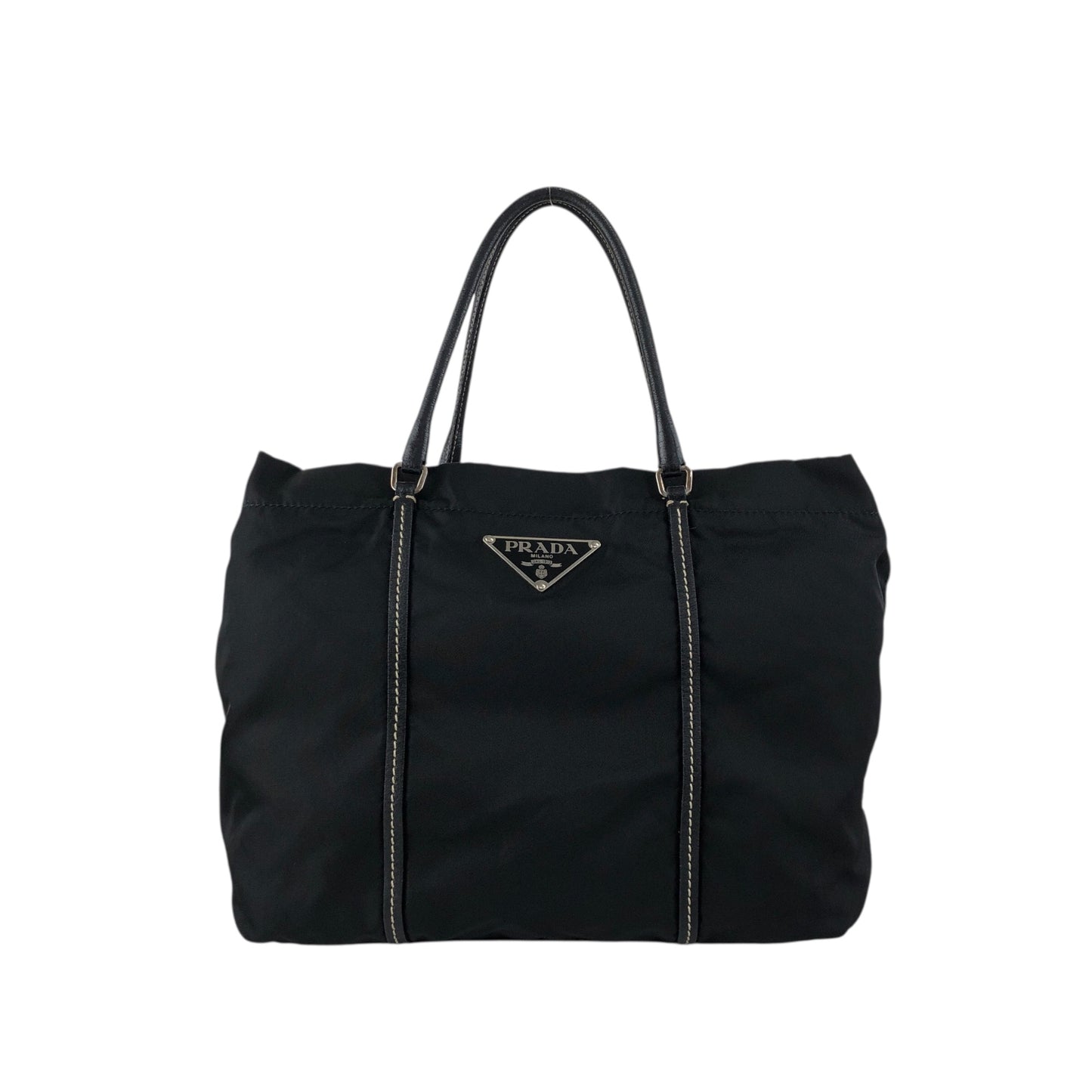PRADA Tessuto Triangle Logo Totebag Black Vintage z2xxbv