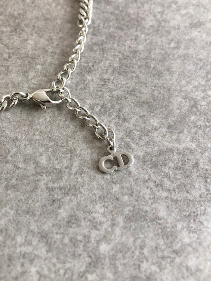 Christian Dior Logo Motif Bracelet Silver Vintage 6fdsgx