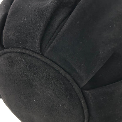 Salvatore Ferragamo Heels Motif  Suede Leather Small Shoulder bag Black Vintage n3mepg