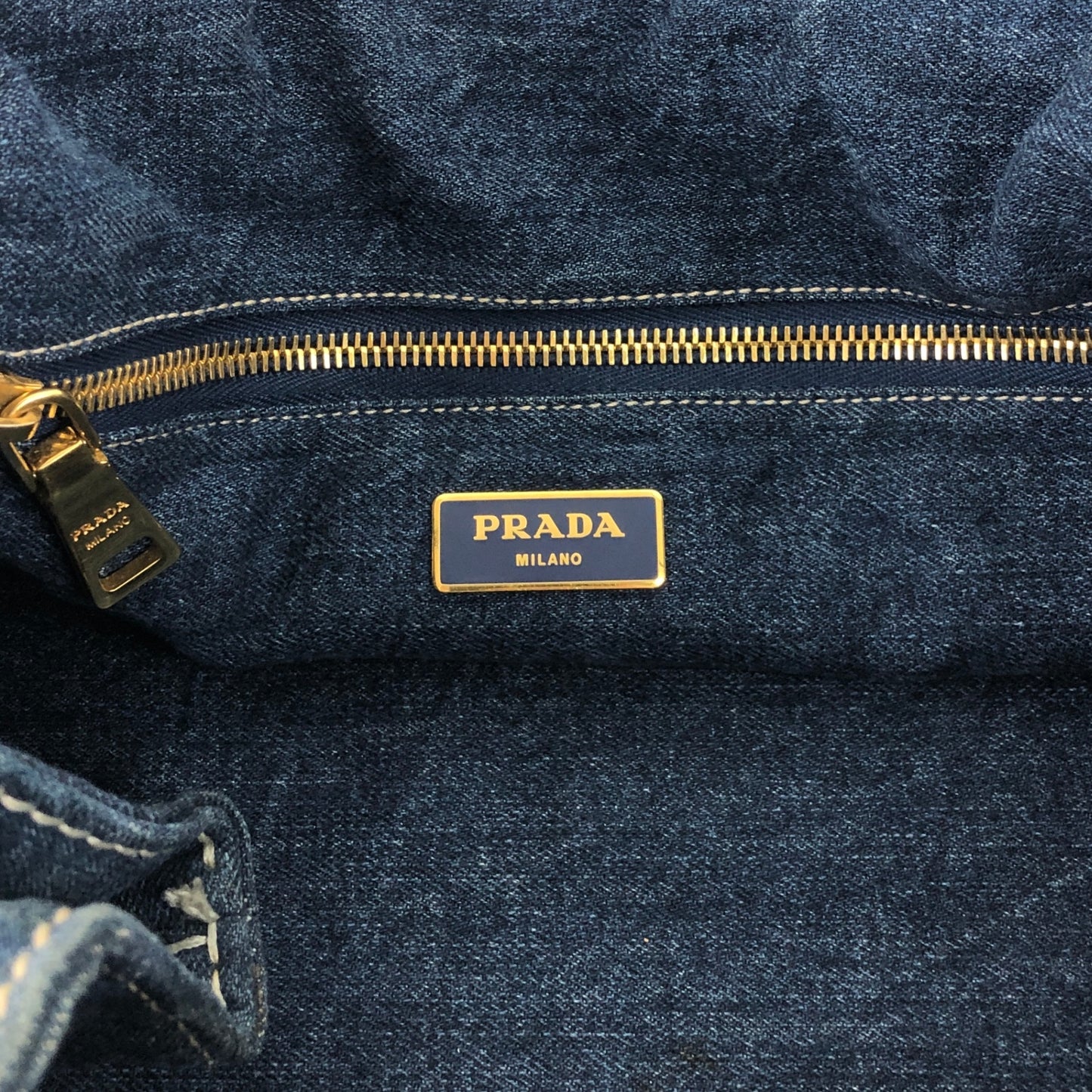 PRADA Canapa Handbag Indigo Vintage t35cnj