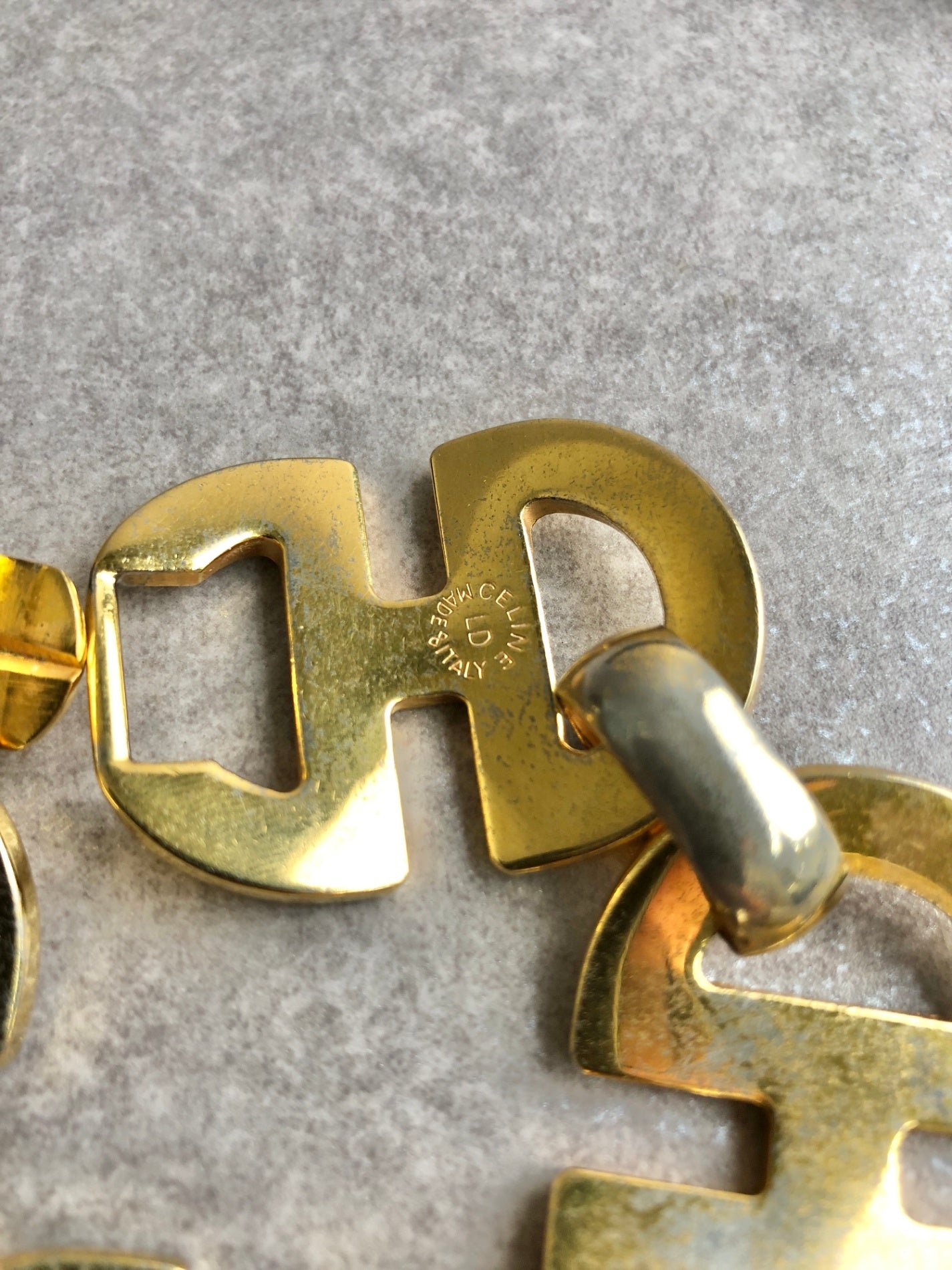 CELINE Horse Bit Bracelet Gold Vintage uub3z2