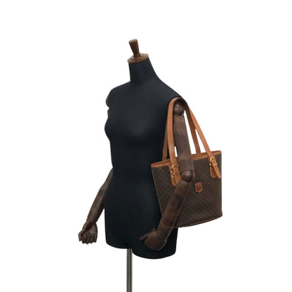 CELINE Macadam Blason Handbag Totebag Brown M94 Vintage a5px6p