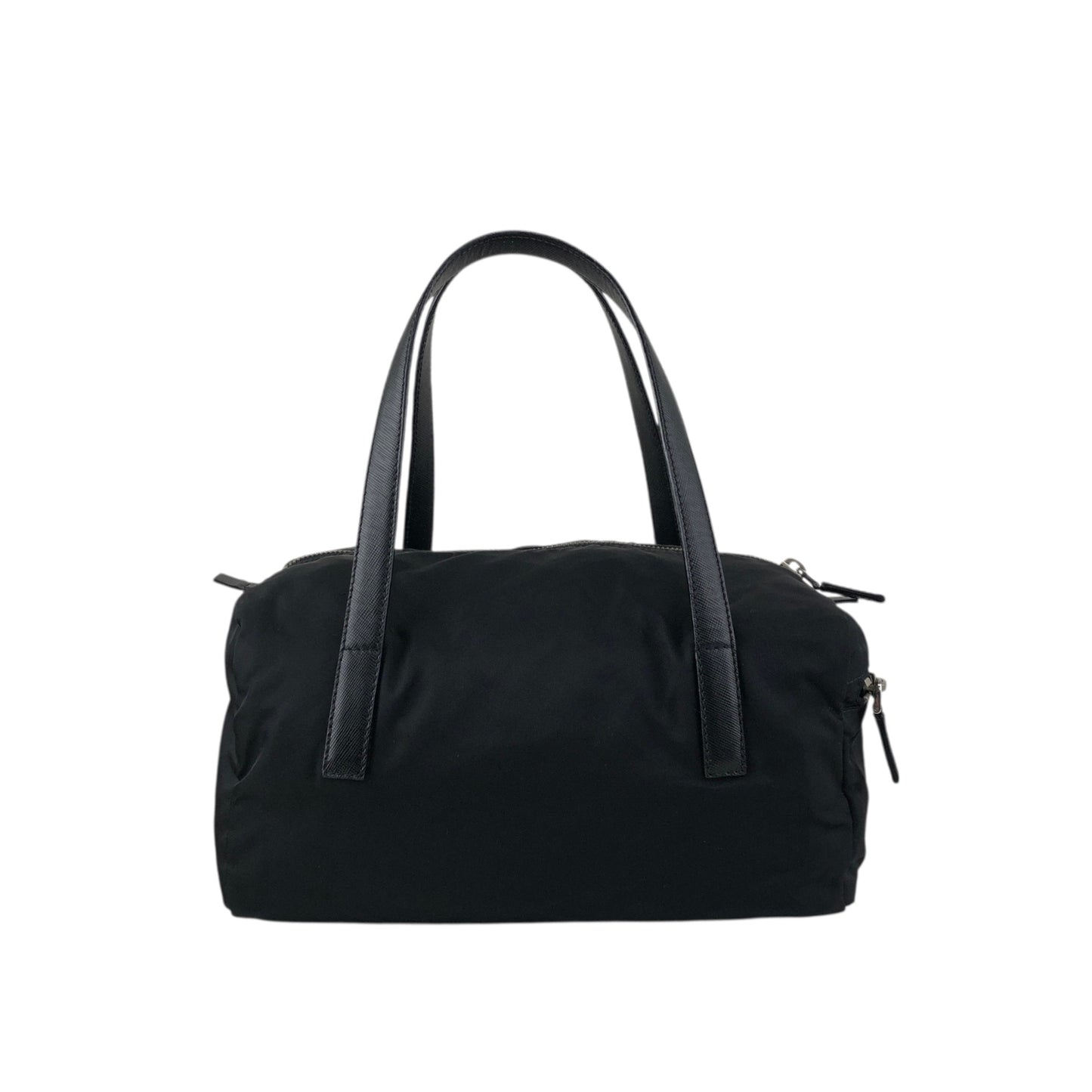 PRADA Tessuto Triangle Logo Handbag Black Vintage 4j6bkz