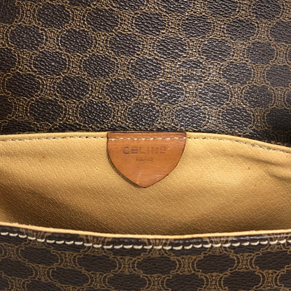 CELINE Macadam Triomphe Shoulder bag Brown Vintage hddfhp