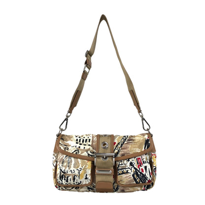PRADA Front Buckle Shoulder bag White×Brown Vintage z5zzj2