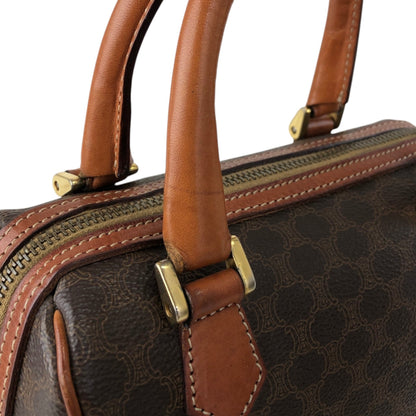 CELINE Macadam Blason Two-way Small Boston bag Shoulder bag Brown Vintage 2kpnhi