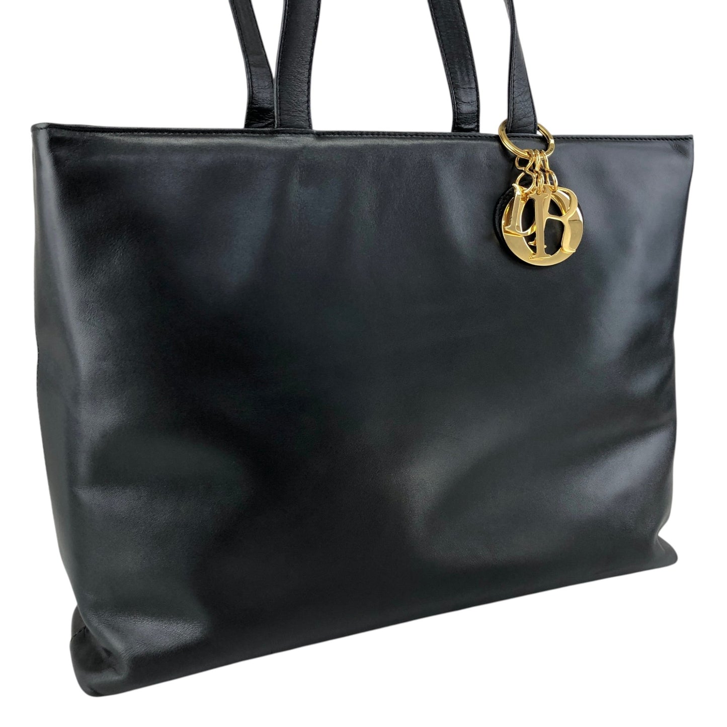 Christian Dior Logo Charm Handbag Totebag Black Vintage jimcsr