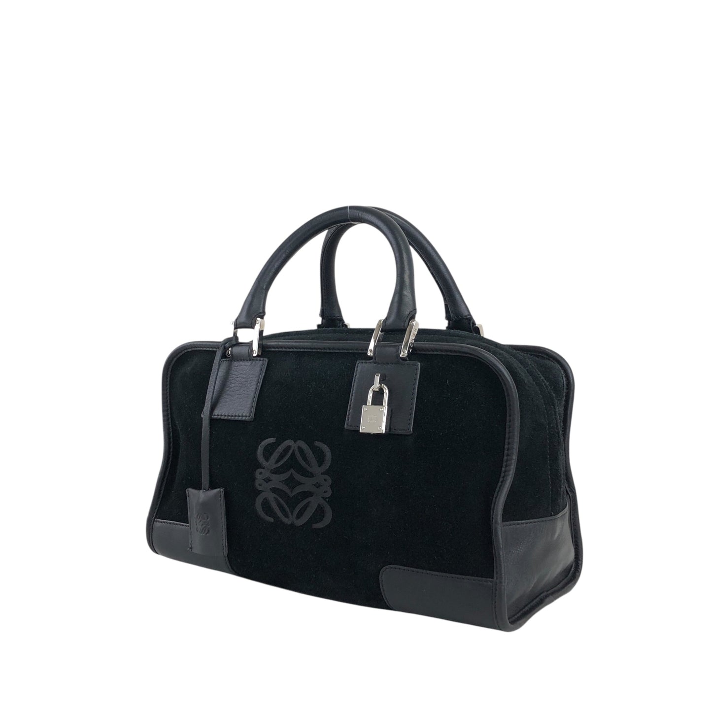 LOEWE Amazona28 Anagram Handbag Boston bag Black Vintage f8gywz