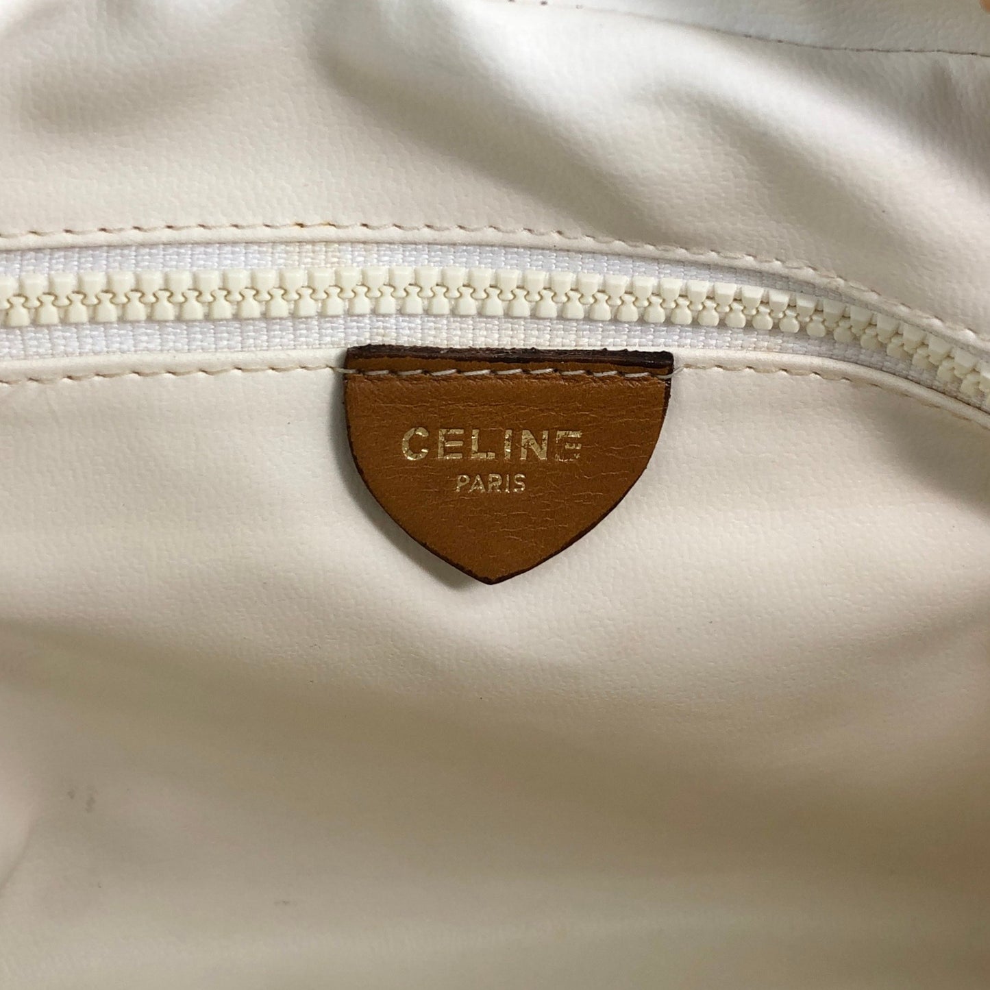 CELINE Macadam Horse Bit Shoulder bag White Vintage wbvsb7