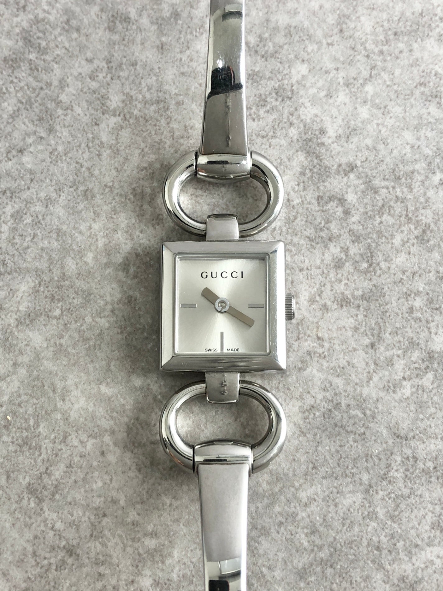 GUCCI Logo Watch Silver 120 Vintage j3uxrw