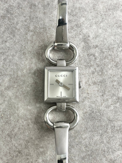GUCCI Logo Watch Silver 120 Vintage j3uxrw