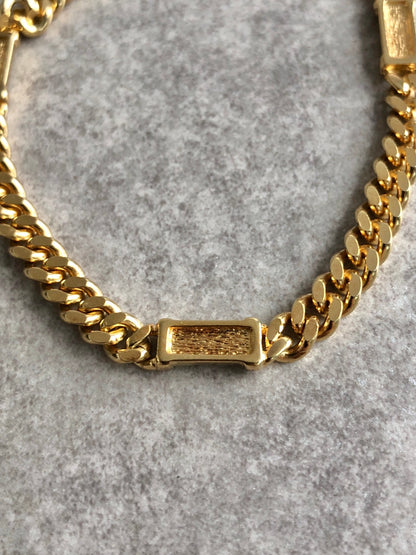 Christian Dior Logo Bracelet Gold Vintage 7y6c85