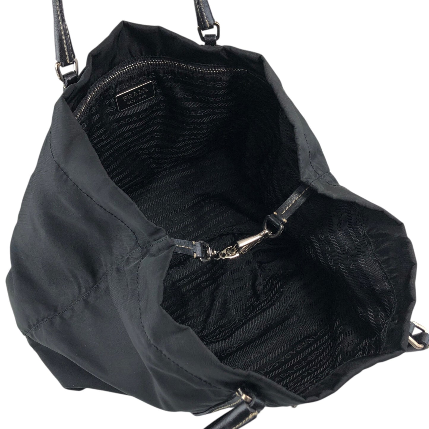 PRADA Tessuto Triangle Logo Totebag Black Vintage z2xxbv