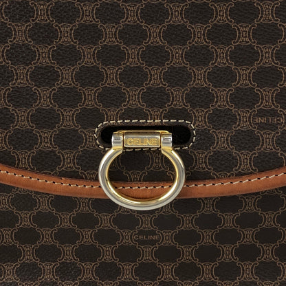 CELINE Macadam Gancini Shoulder bag Brown Vintage dtdg28